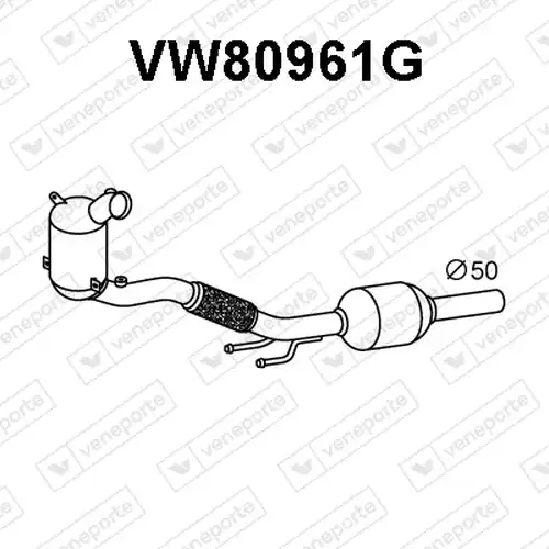 филтър за сажди/твърди частици, изпускателна система VENEPORTE VW80961G