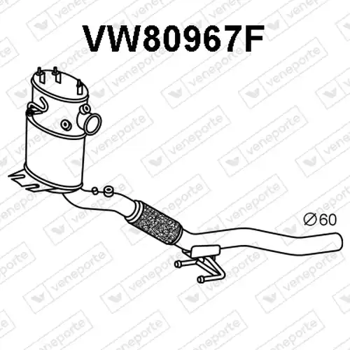 филтър за сажди/твърди частици, изпускателна система VENEPORTE VW80967F