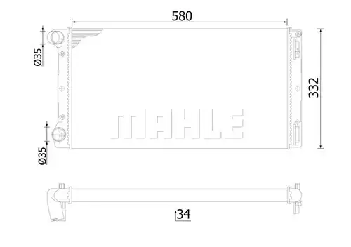 воден радиатор WILMINK GROUP WG2182475