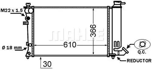 воден радиатор WILMINK GROUP WG2182626