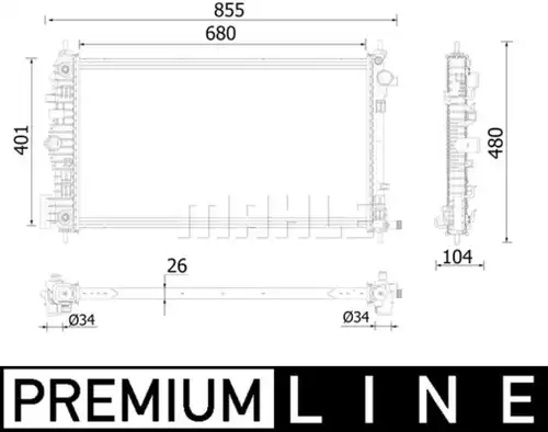 воден радиатор WILMINK GROUP WG2183187