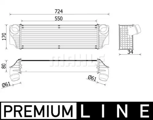 интеркулер (охладител за въздуха на турбината) WILMINK GROUP WG2370695