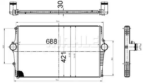 интеркулер (охладител за въздуха на турбината) WILMINK GROUP WG2370948