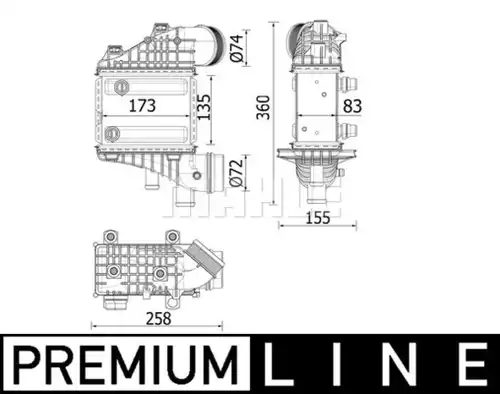 интеркулер (охладител за въздуха на турбината) WILMINK GROUP WG2370973