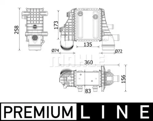 интеркулер (охладител за въздуха на турбината) WILMINK GROUP WG2370974