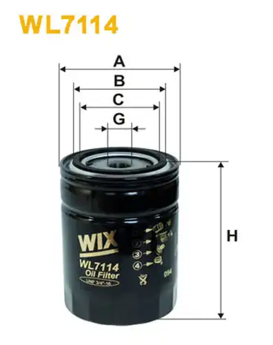 маслен филтър WIX FILTERS WL7114