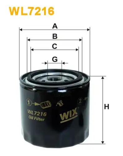 маслен филтър WIX FILTERS WL7216