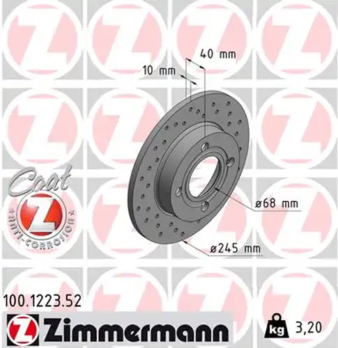 спирачен диск ZIMMERMANN 100.1223.52