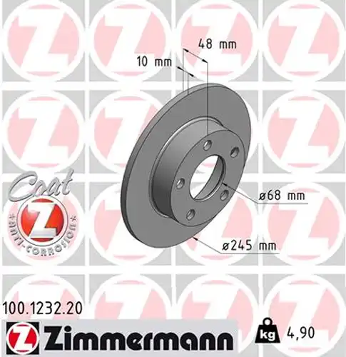 спирачен диск ZIMMERMANN 100.1232.20