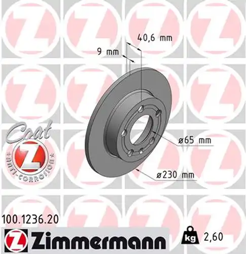 спирачен диск ZIMMERMANN 100.1236.20