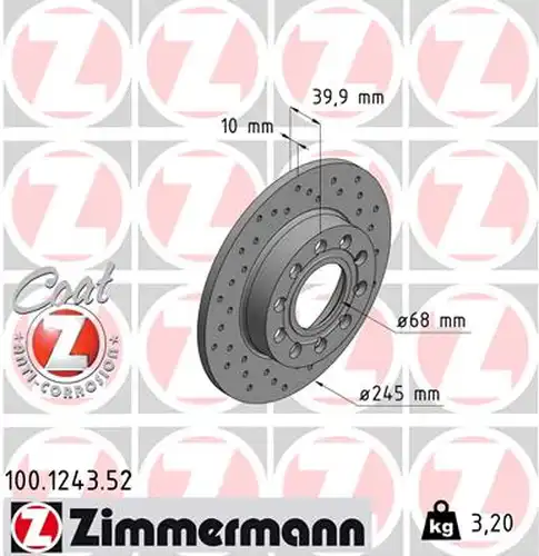 спирачен диск ZIMMERMANN 100.1243.52