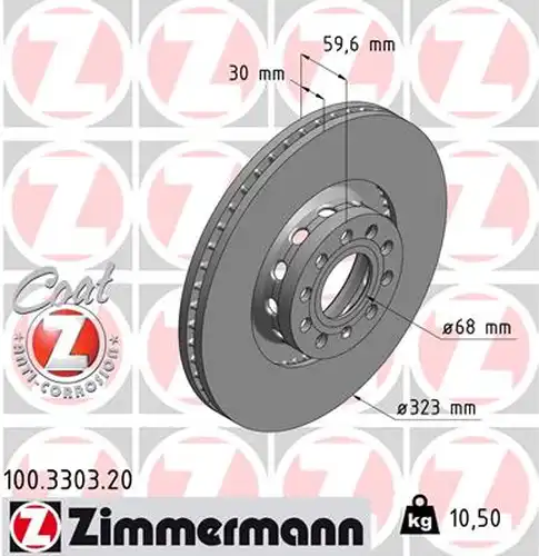 спирачен диск ZIMMERMANN 100.3303.20