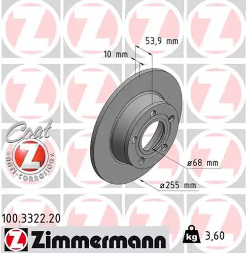 спирачен диск ZIMMERMANN 100.3322.20