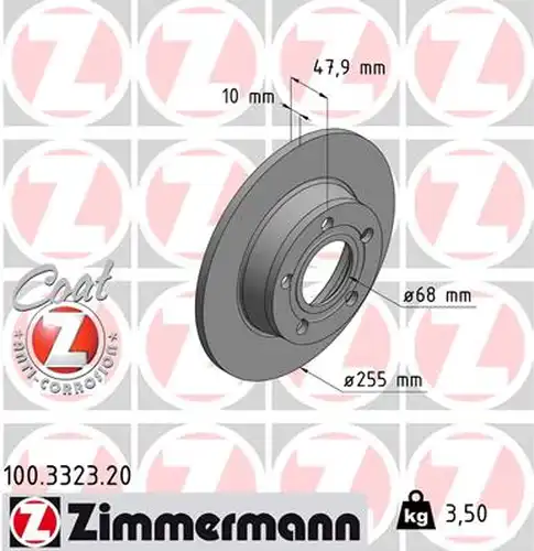 спирачен диск ZIMMERMANN 100.3323.20