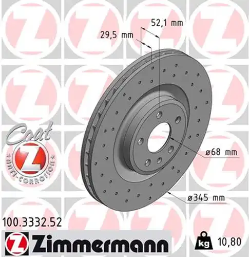 спирачен диск ZIMMERMANN 100.3332.52