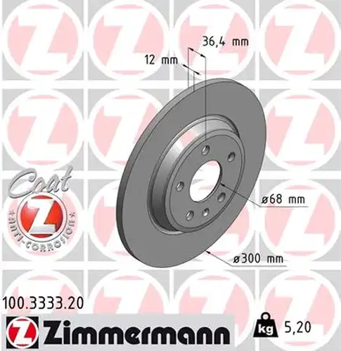 спирачен диск ZIMMERMANN 100.3333.20