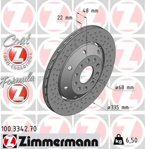 спирачен диск ZIMMERMANN 100.3342.70