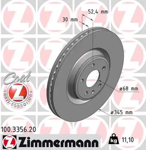 спирачен диск ZIMMERMANN 100.3356.20