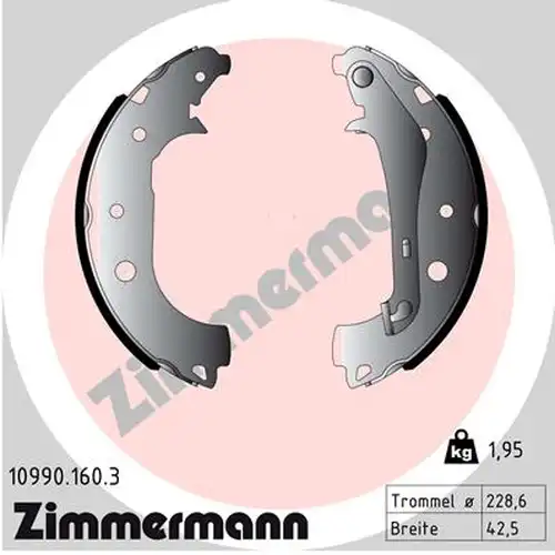 комплект спирачна челюст ZIMMERMANN 10990.160.3