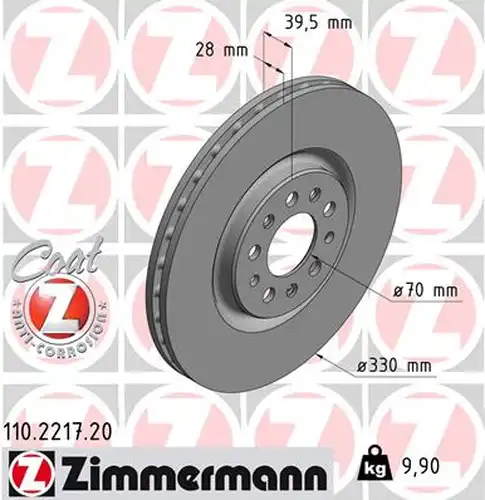 спирачен диск ZIMMERMANN 110.2217.20