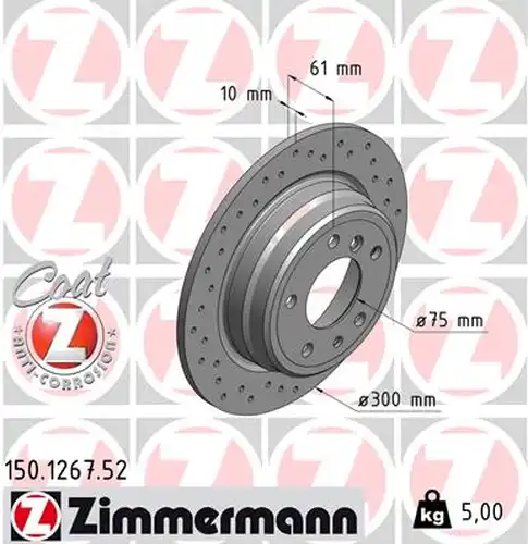 спирачен диск ZIMMERMANN 150.1267.52