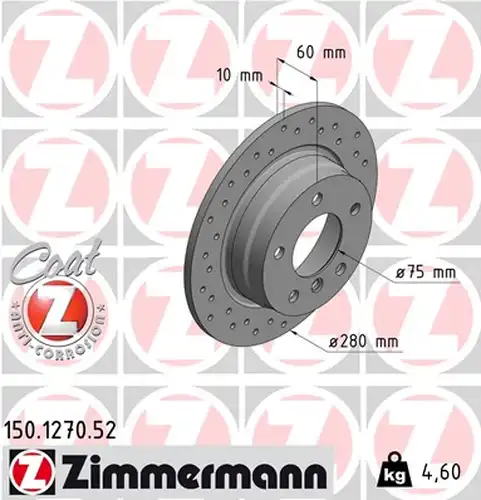 спирачен диск ZIMMERMANN 150.1270.52