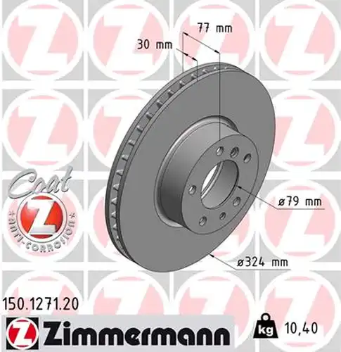 спирачен диск ZIMMERMANN 150.1271.20