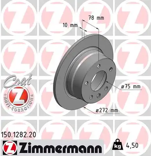 спирачен диск ZIMMERMANN 150.1282.20