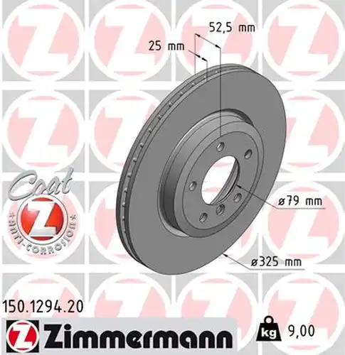 спирачен диск ZIMMERMANN 150.1294.20