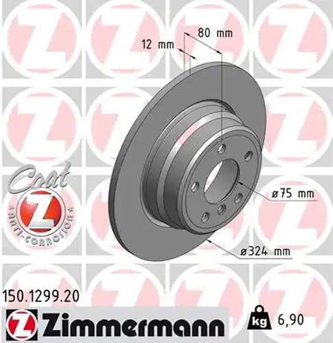 спирачен диск ZIMMERMANN 150.1299.20