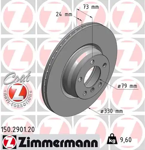 спирачен диск ZIMMERMANN 150.2901.20