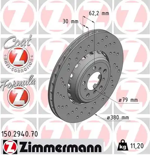 спирачен диск ZIMMERMANN 150.2940.70