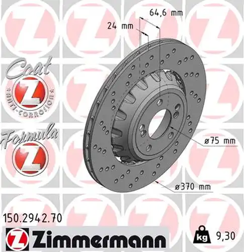 спирачен диск ZIMMERMANN 150.2942.70