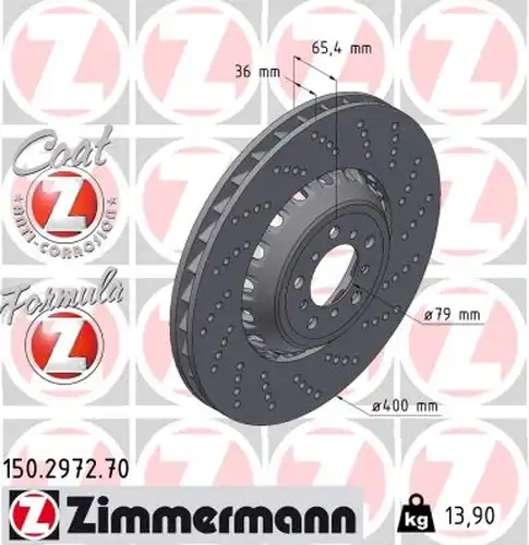 спирачен диск ZIMMERMANN 150.2972.70