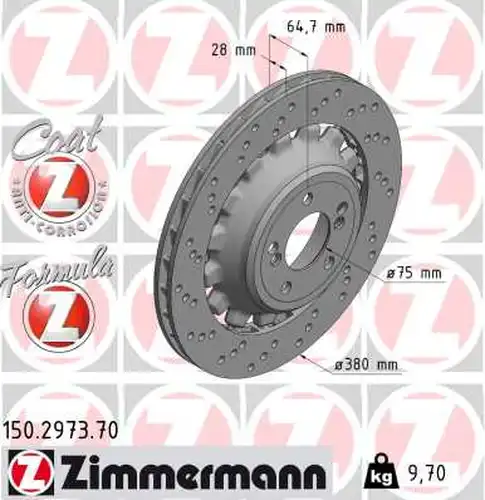 спирачен диск ZIMMERMANN 150.2973.70