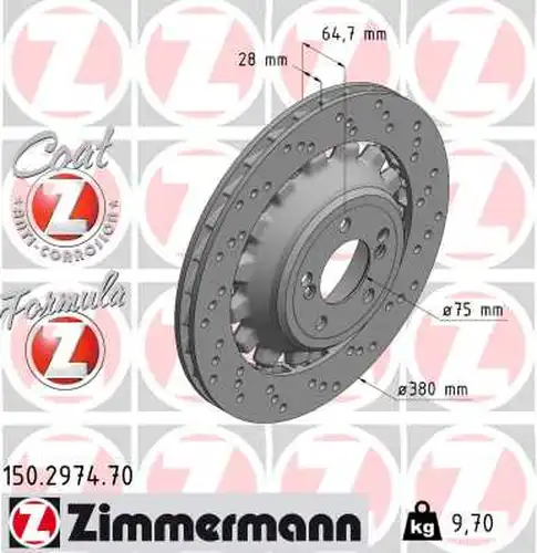 спирачен диск ZIMMERMANN 150.2974.70