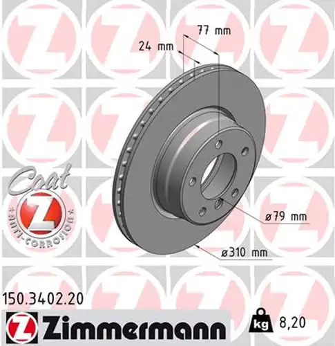 спирачен диск ZIMMERMANN 150.3402.20