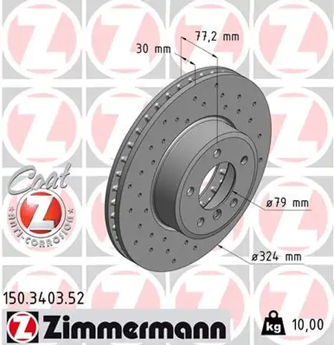 спирачен диск ZIMMERMANN 150.3403.52