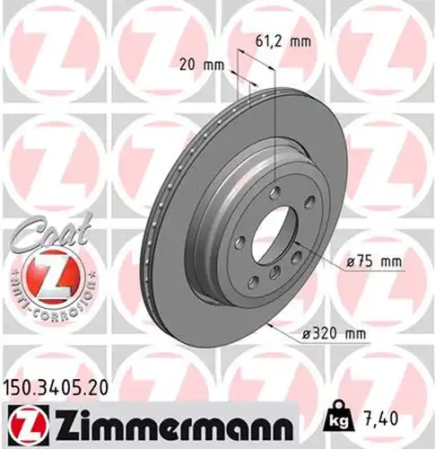 спирачен диск ZIMMERMANN 150.3405.20