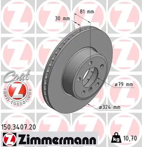 спирачен диск ZIMMERMANN 150.3407.20