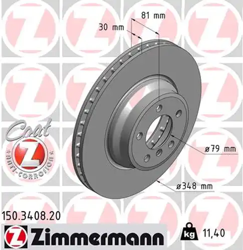 спирачен диск ZIMMERMANN 150.3408.20