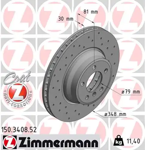 спирачен диск ZIMMERMANN 150.3408.52