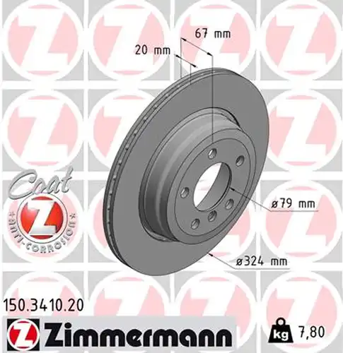 спирачен диск ZIMMERMANN 150.3410.20