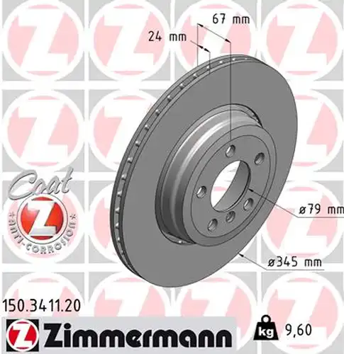 спирачен диск ZIMMERMANN 150.3411.20