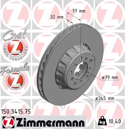 спирачен диск ZIMMERMANN 150.3415.75