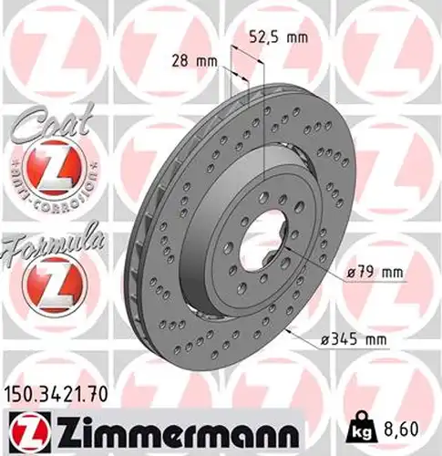 спирачен диск ZIMMERMANN 150.3421.70