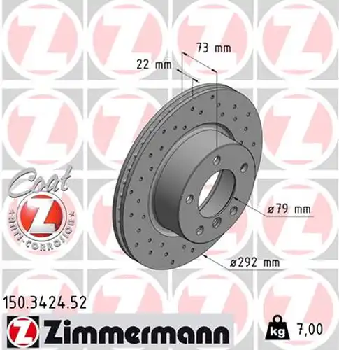 спирачен диск ZIMMERMANN 150.3424.52