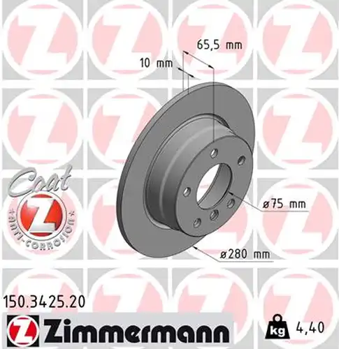 спирачен диск ZIMMERMANN 150.3425.20