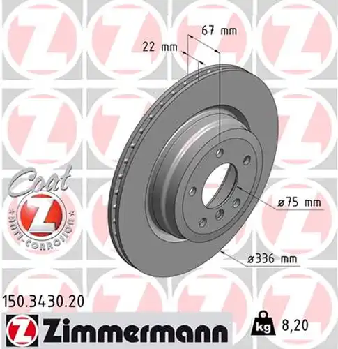 спирачен диск ZIMMERMANN 150.3430.20