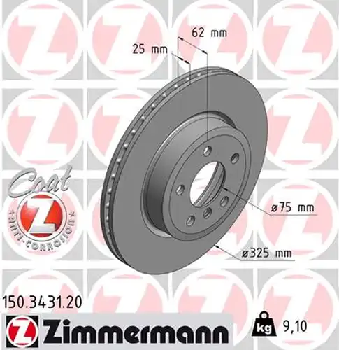 спирачен диск ZIMMERMANN 150.3431.20